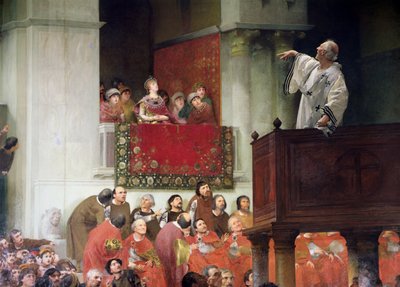 San Juan Crisóstomo (c.347-407) Predicando Ante la Emperatriz Eudoxia (c.404) c.1880 de Joseph Wencker